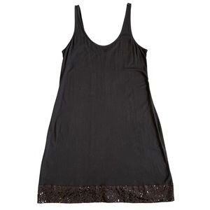 Express Black Tank Dress w/Sequin Hemline - Medium
